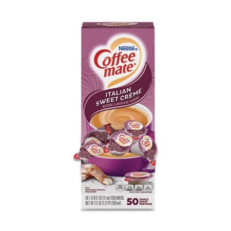 Nestle Coffeemate, LIQUID COFFEE CREAMER, ITALIAN SWEET CREME, 0.38 OZ MINI CUPS, 50PK 84652